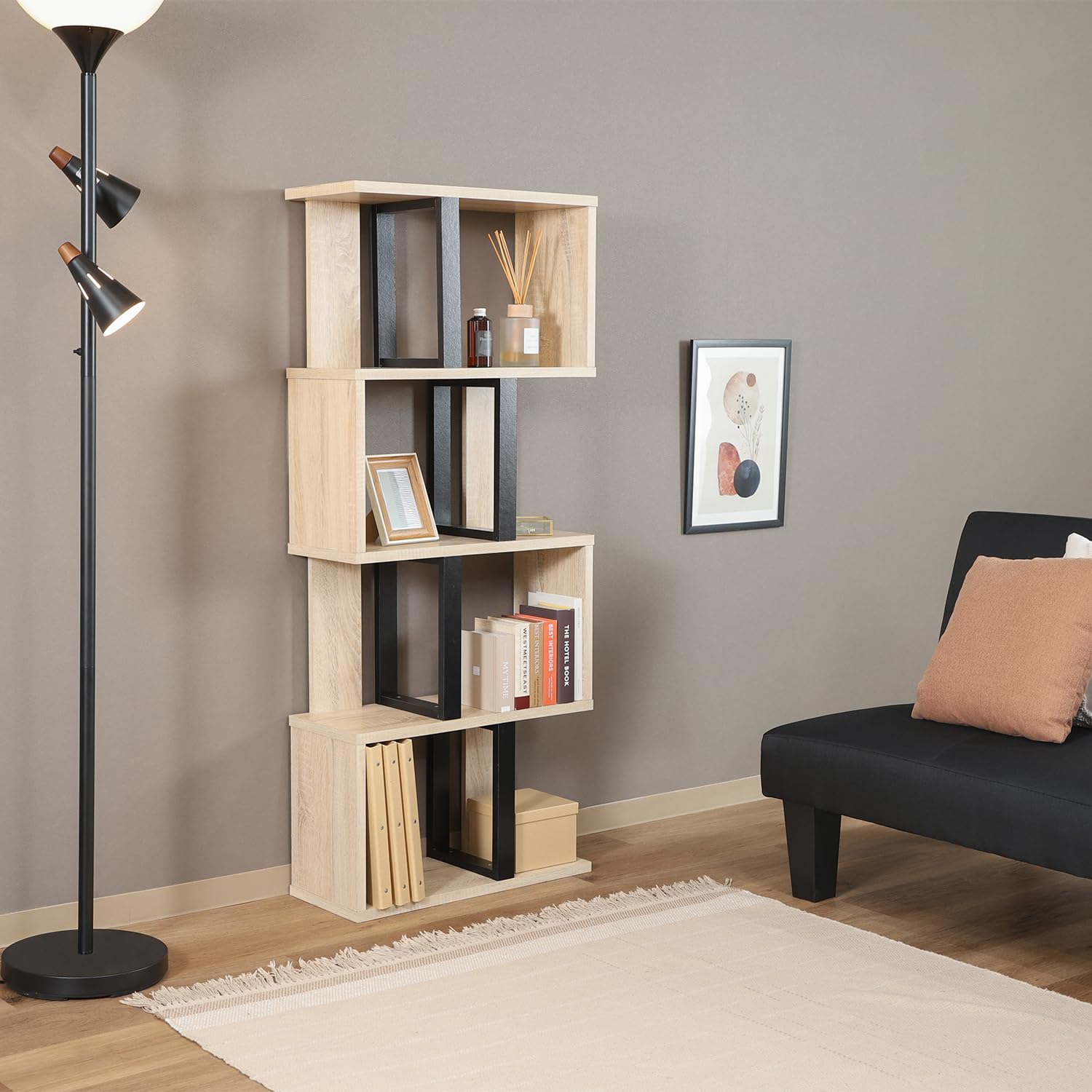 Amazon｜不二貿易 S字ディスプレイラック 4段 幅59×奥行23.5×高さ138.5